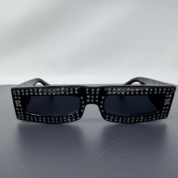 Vintage Dr. Peepers S45801 Black Rhinestone Costume/Fashion Sunglasses - Picture 2 of 9